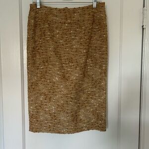 Lafayette 148 New York Tan Tweed Pencil Skirt
